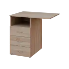 BKC 1 - 82 kontejner přístavný, levý, 3-zásuvkový/nika, deska protažená 18 mm, centrální zámek, 750x